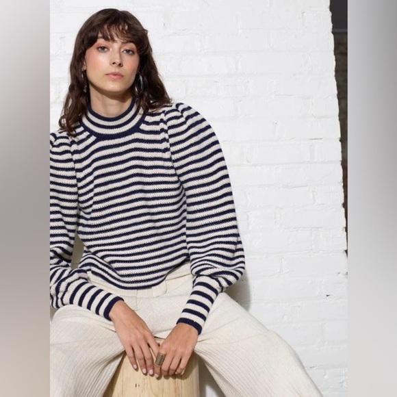 Eleven Six Mia Sweater in Ivory/Navy Stripe - Picture 3 of 15
